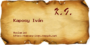 Kaposy Iván névjegykártya
