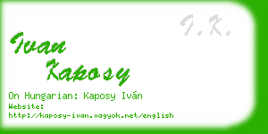 ivan kaposy business card